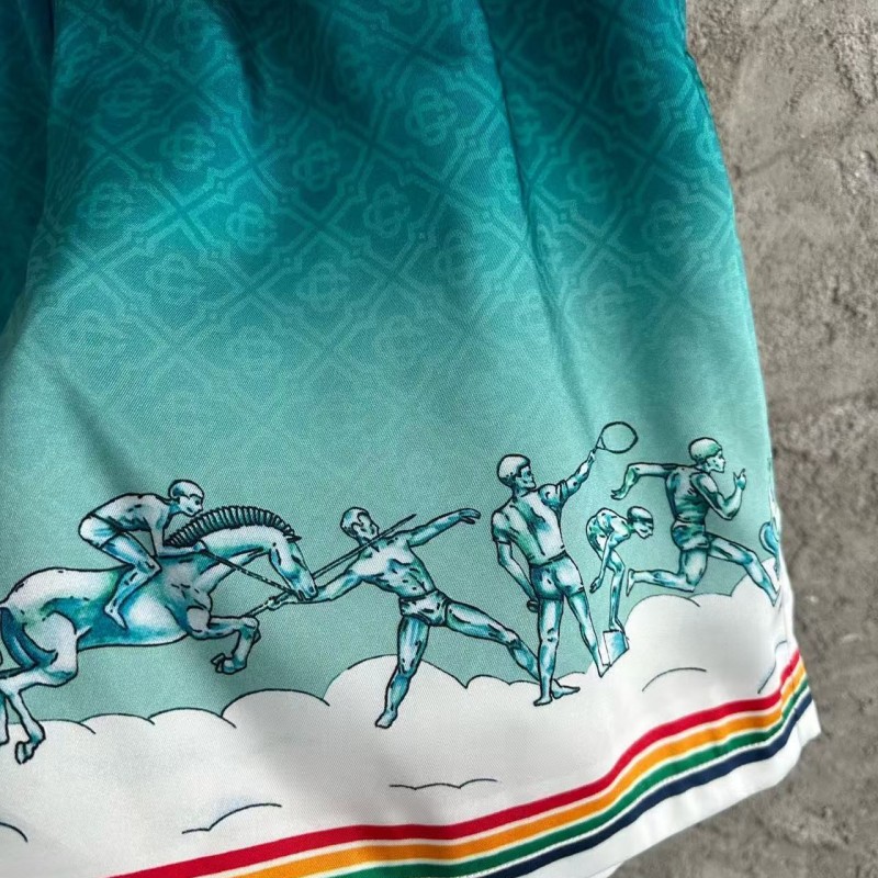 CASABLANCA Stadium pattern silk shorts