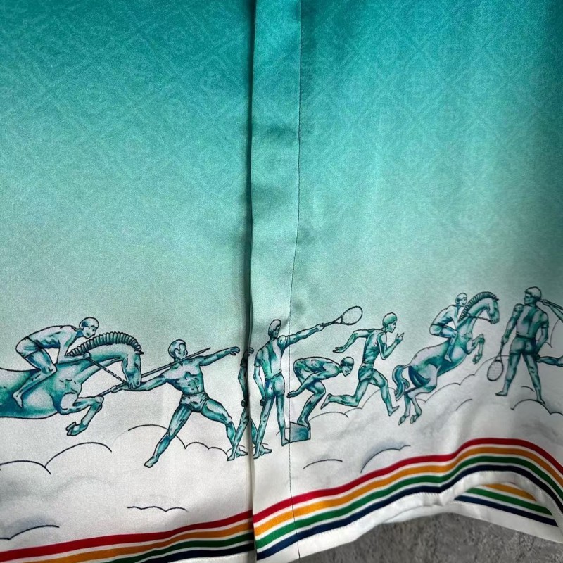 CASABLANCA Stadium graphic silk T-shirt