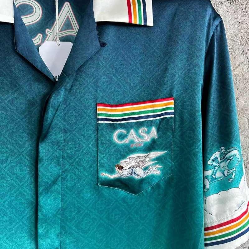 CASABLANCA Stadium graphic silk T-shirt