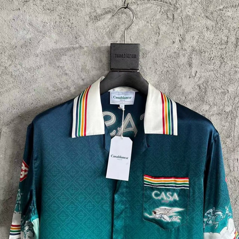 CASABLANCA Stadium graphic silk T-shirt