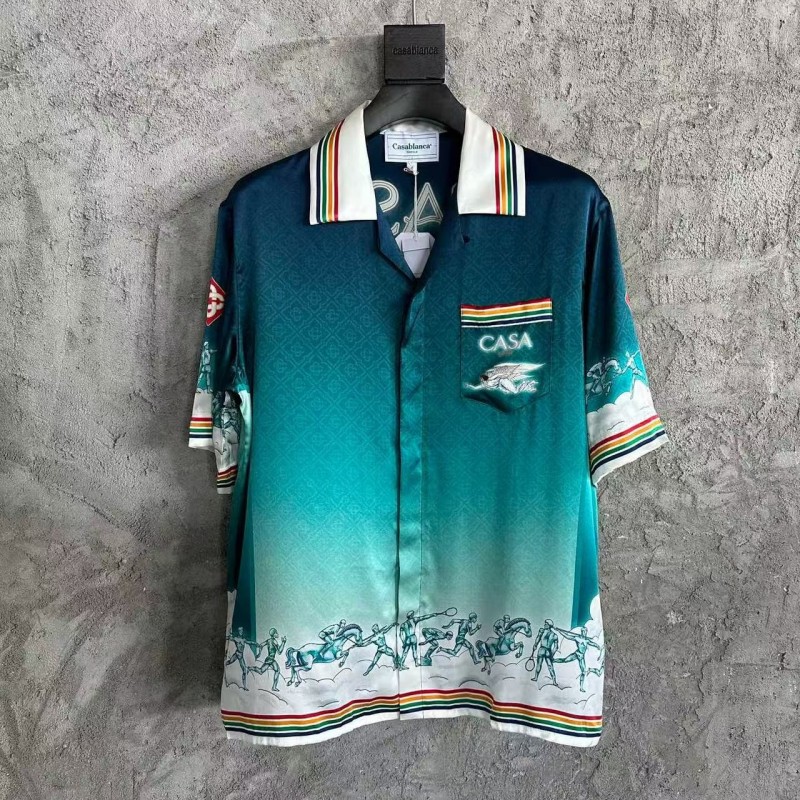 CASABLANCA Stadium graphic silk T-shirt