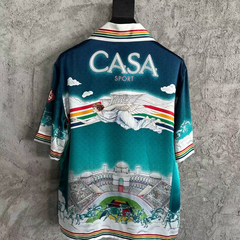 CASABLANCA Stadium graphic silk T-shirt