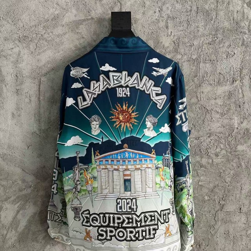 CASABLANCA Silk shirt with celestial sphere pattern