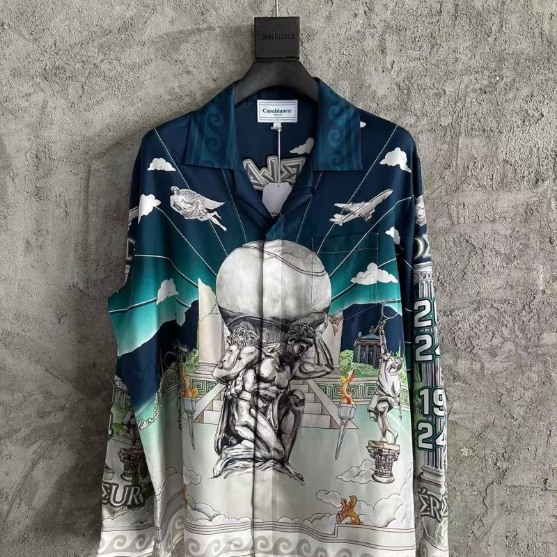 CASABLANCA Silk shirt with celestial sphere pattern