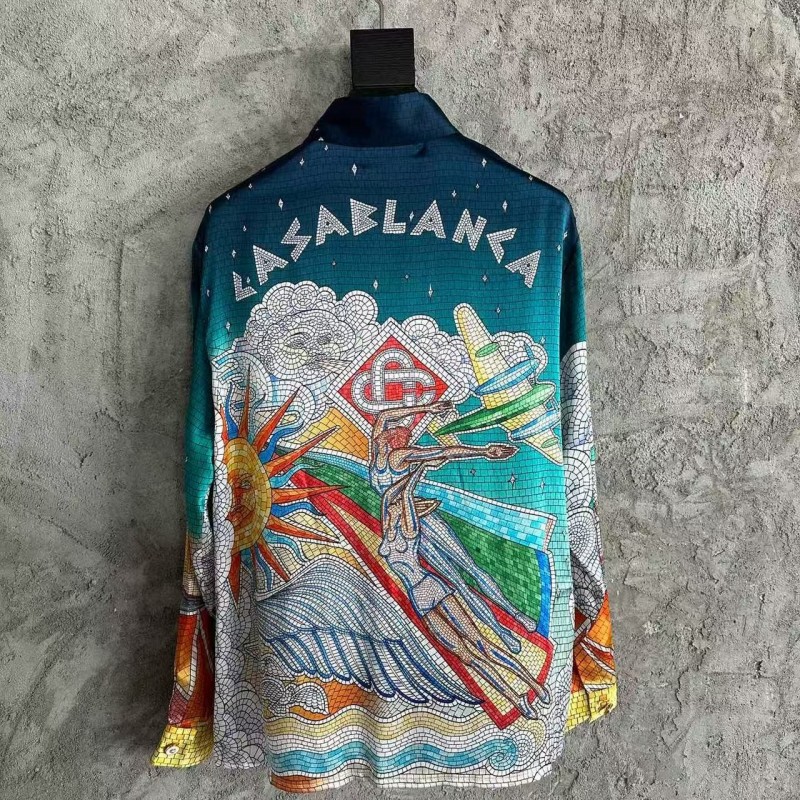 CASABLANCA Torch pattern silk shirt