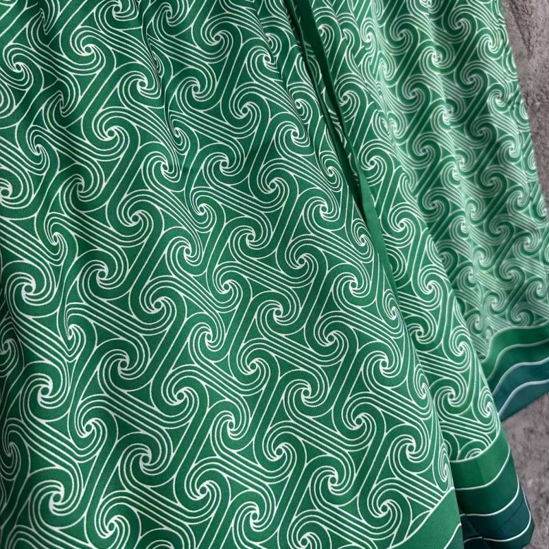 CASABLANCA Silk shorts with cuff pattern