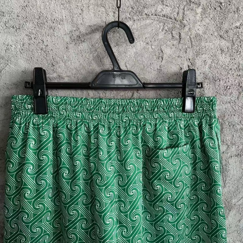 CASABLANCA Silk shorts with cuff pattern