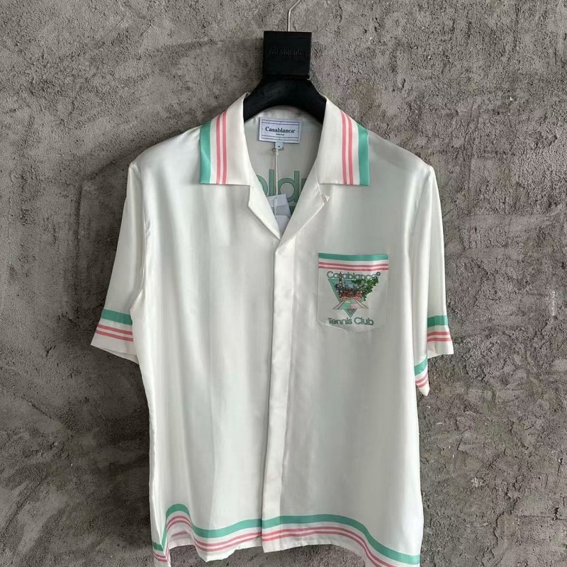 CASABLANCA Early Spring Fountain Pattern Silk T-shirt