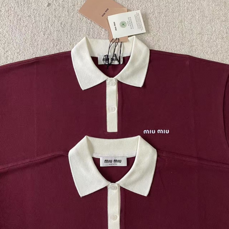 M*um*u red polo shirt
