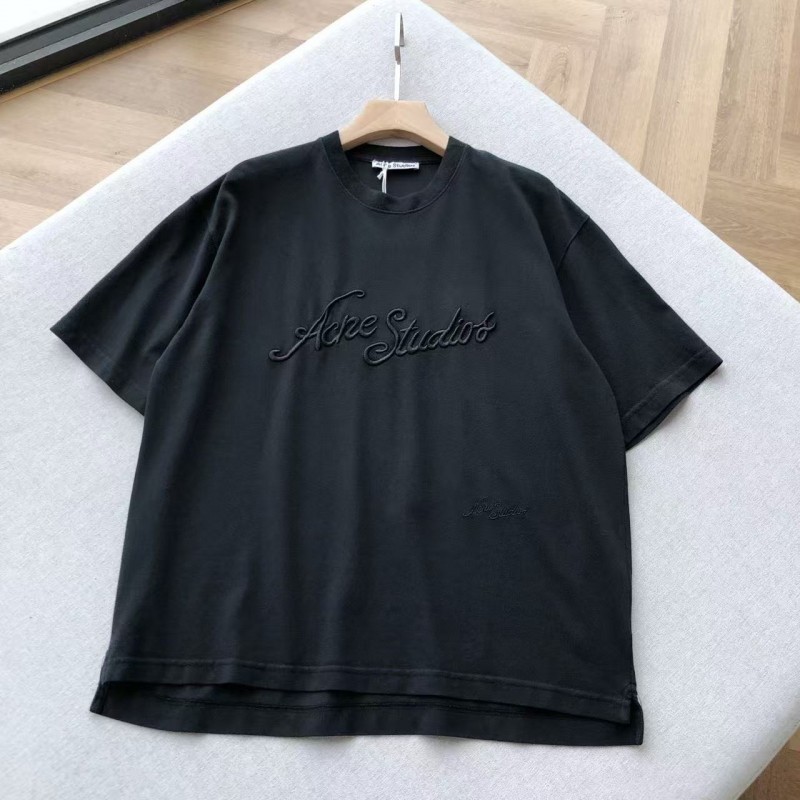 Acne Studios washed embroidered logo crew neck T-shirt