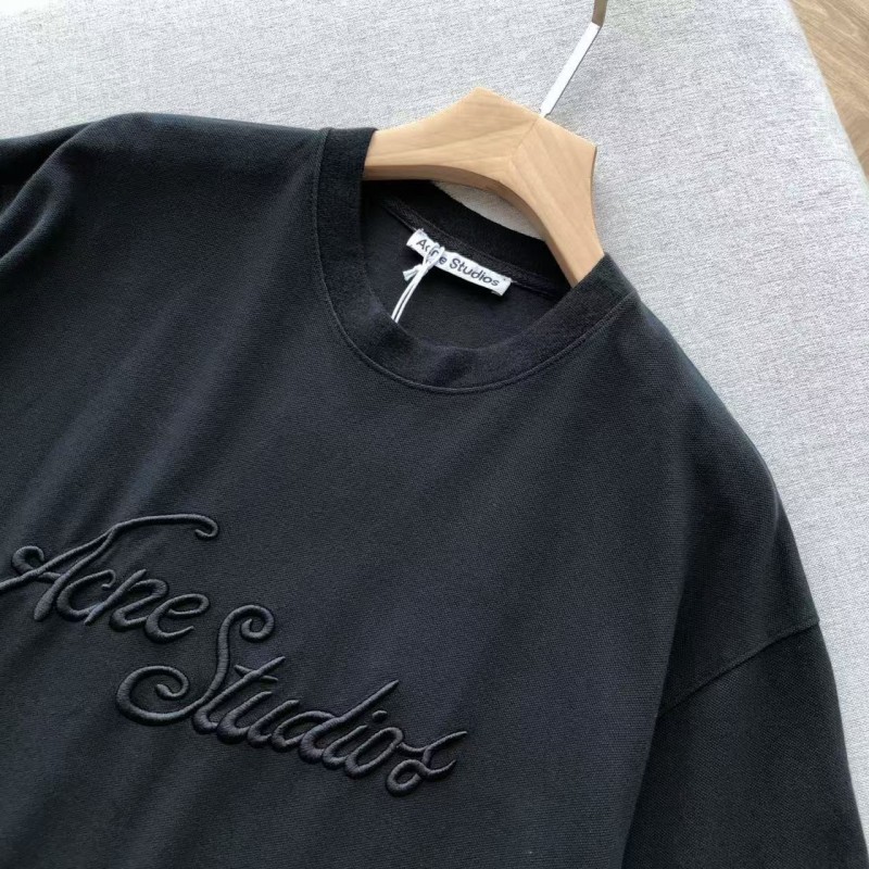 Acne Studios washed embroidered logo crew neck T-shirt