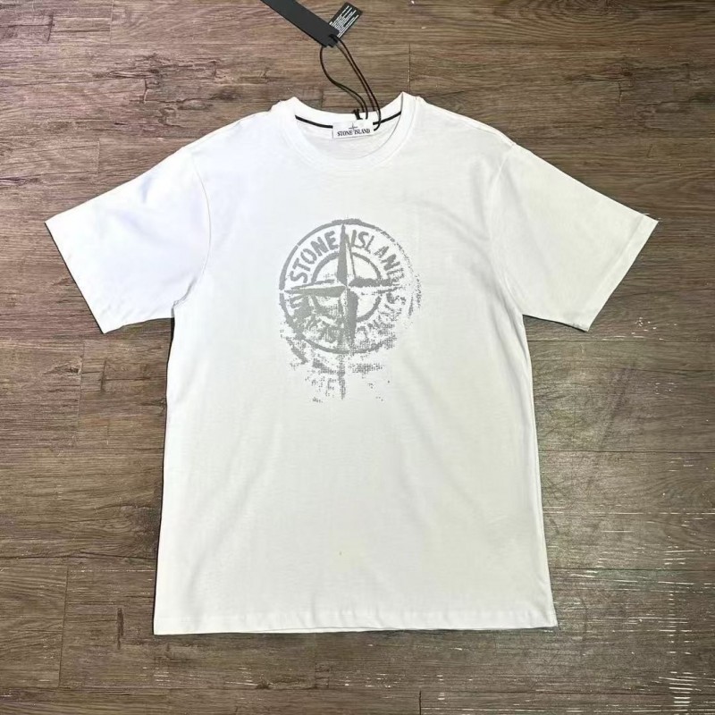 STONE ISLAND Logo Print Crew Neck T-Shirt