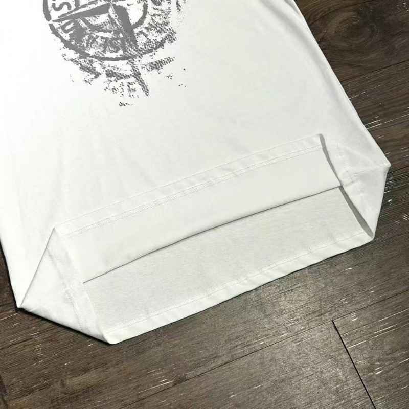 STONE ISLAND Logo Print Crew Neck T-Shirt