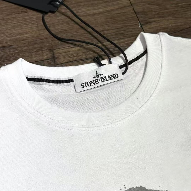 STONE ISLAND Logo Print Crew Neck T-Shirt