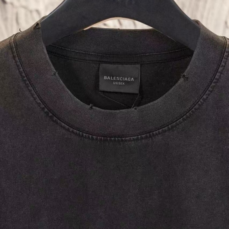 Ba*len*cia*ga Heavy Washed Round Neck T-Shirt