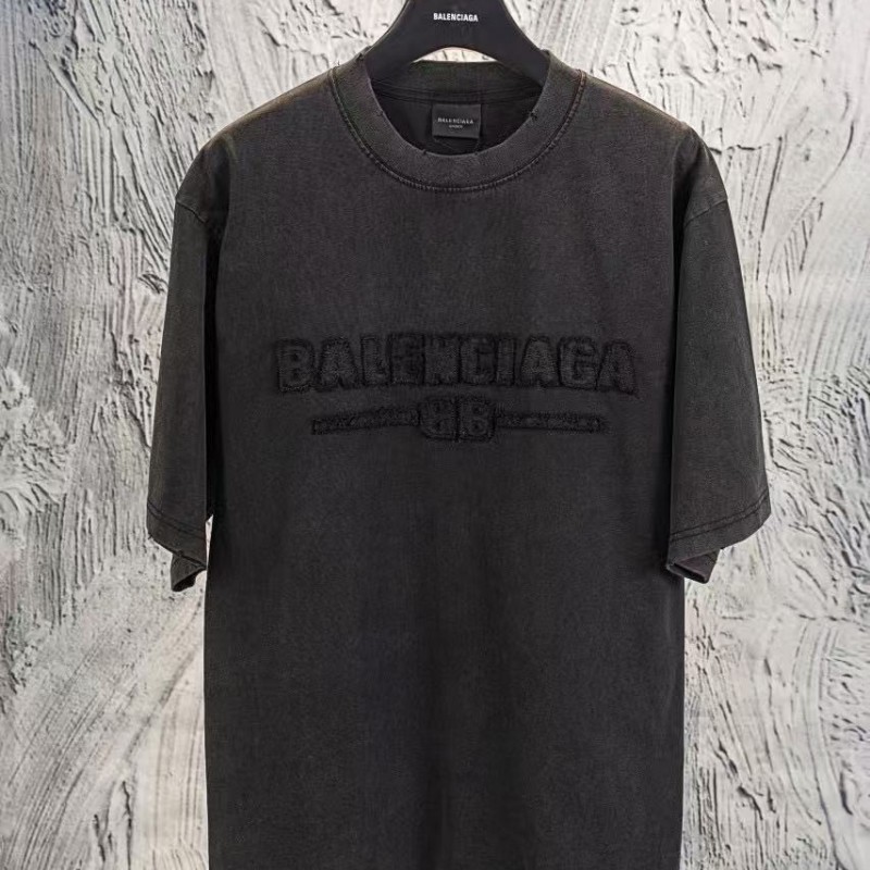 Ba*len*cia*ga Heavy Washed Round Neck T-Shirt