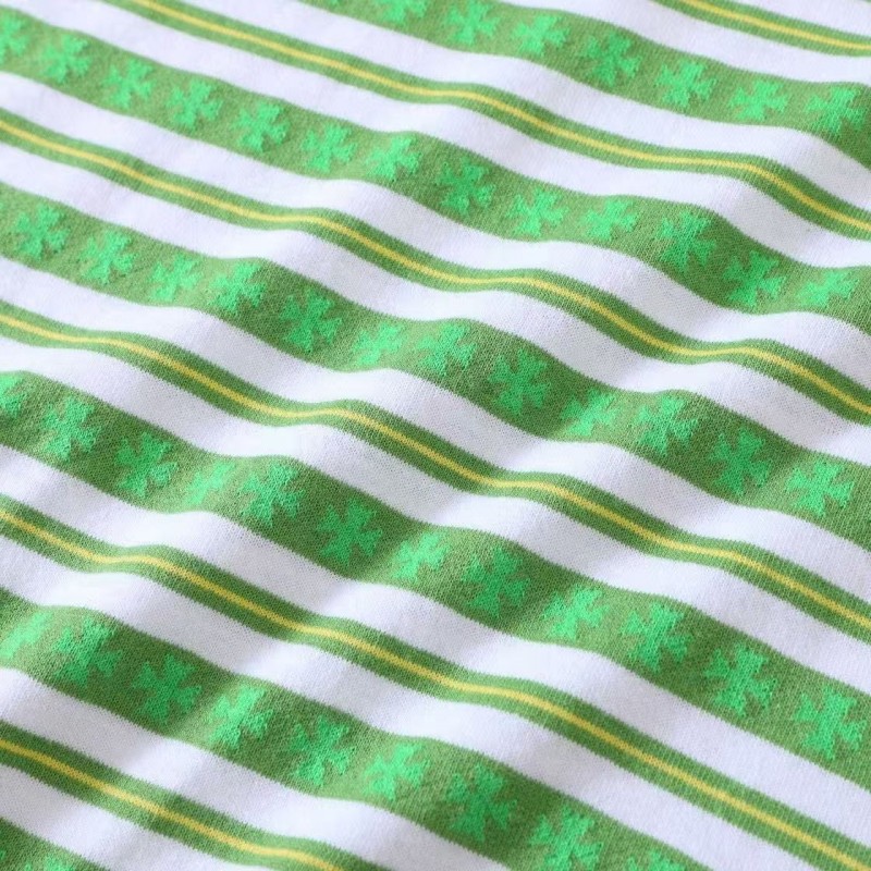 Ch**me He**ts striped logo print crew neck short sleeves