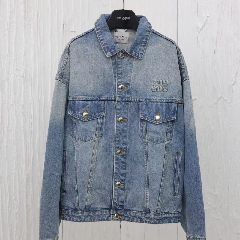 M*um*u washed denim jacket