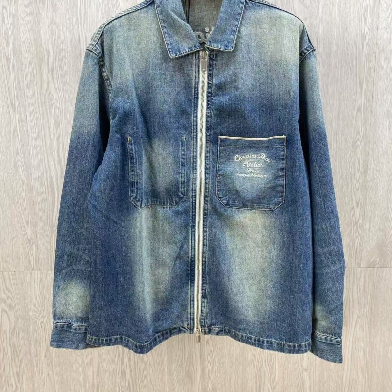 D*0r denim jacket with front and back embroidery