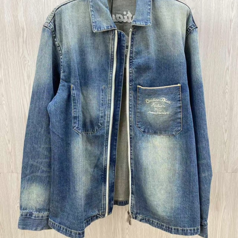 D*0r denim jacket with front and back embroidery