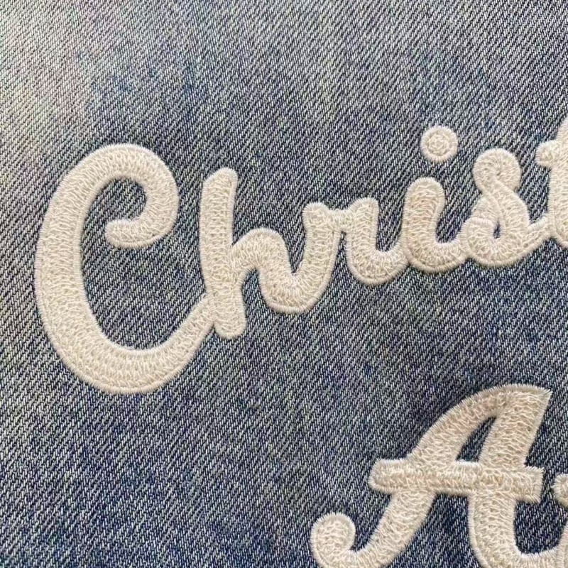 D*0r denim jacket with front and back embroidery