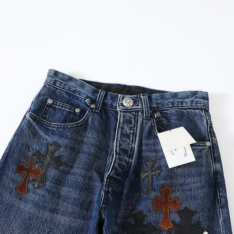 Ch**me He**ts Black White Brown Suede Cross Blue Jeans
