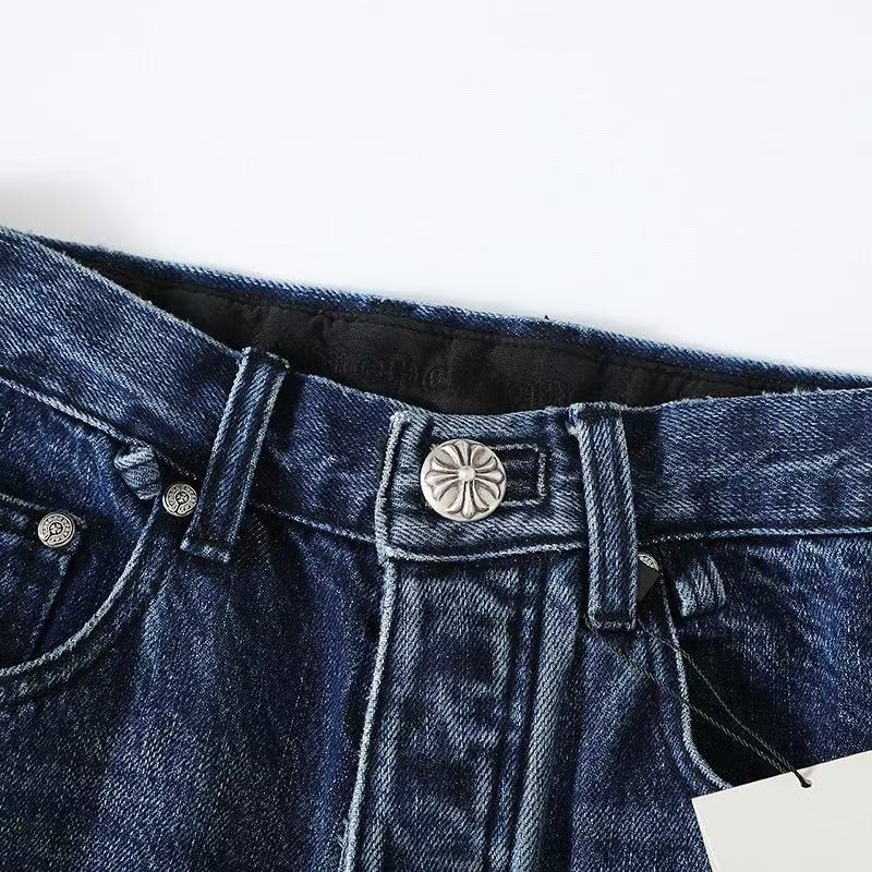 Ch**me He**ts Black White Brown Suede Cross Blue Jeans