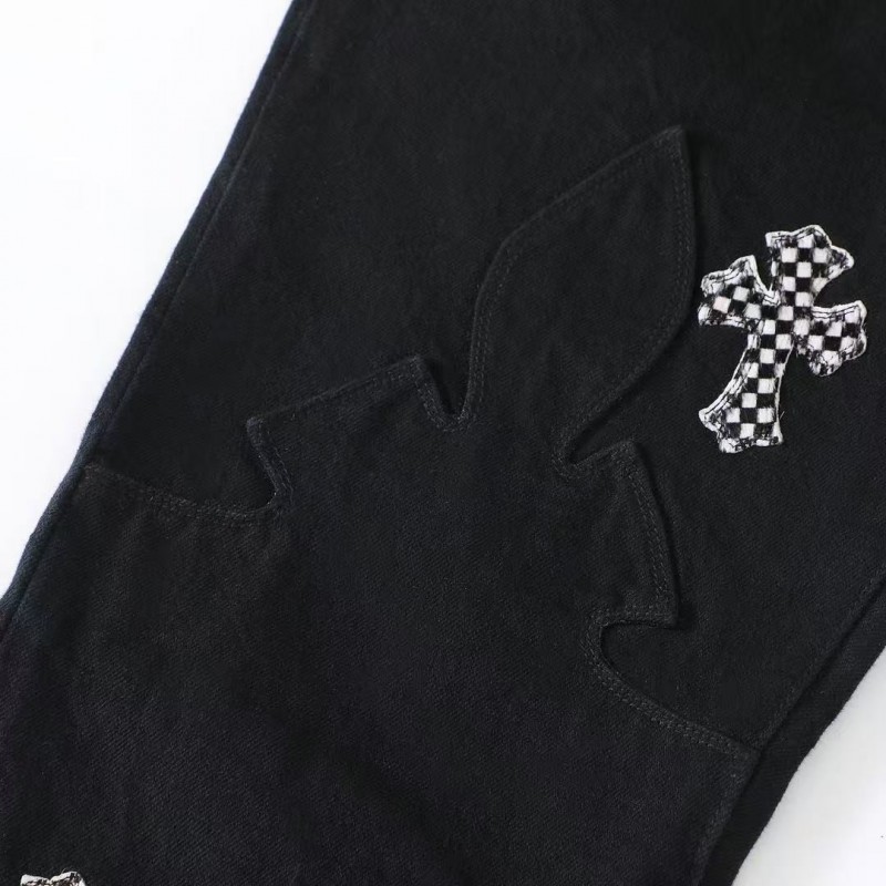 Ch**me He**ts pink cross checkerboard trousers