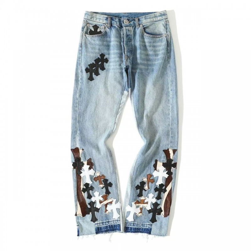 Ch**me He**ts denim patchwork flared jeans