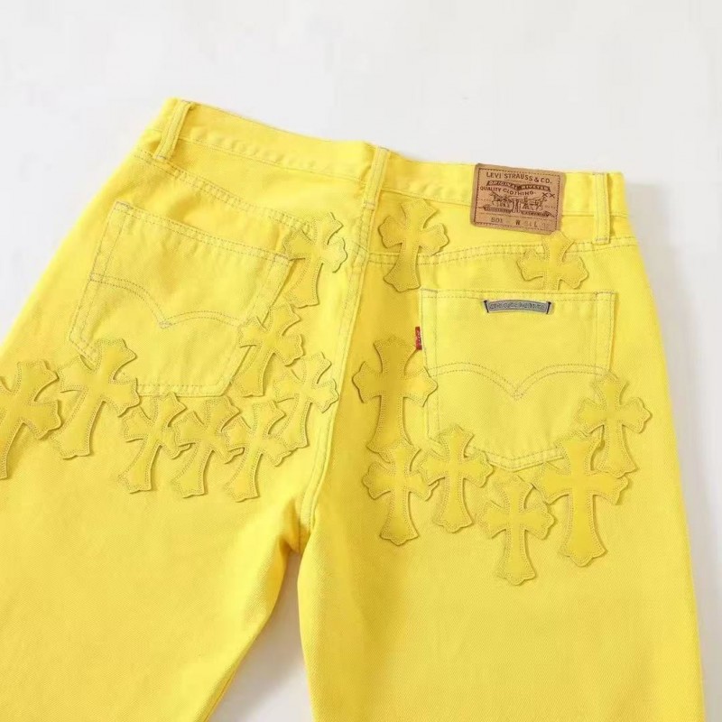 Ch**me He**ts New York limited edition yellow jeans