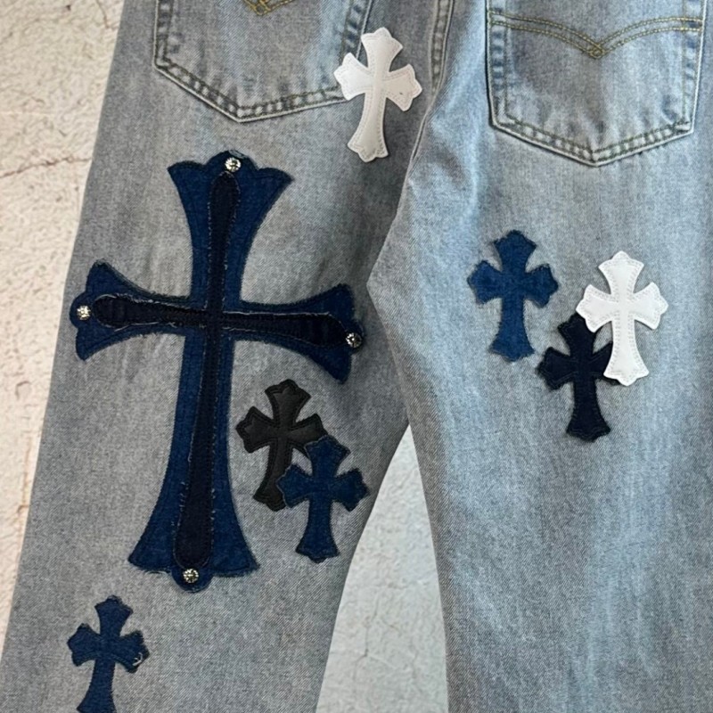 Ch**me He**ts London Bull King Silver Studded Leather Limited Edition Jeans