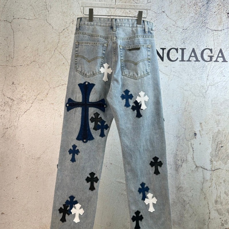 Ch**me He**ts London Bull King Silver Studded Leather Limited Edition Jeans