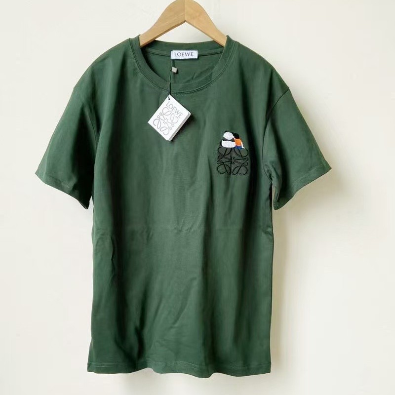 L0ew* panda embroidered short sleeves