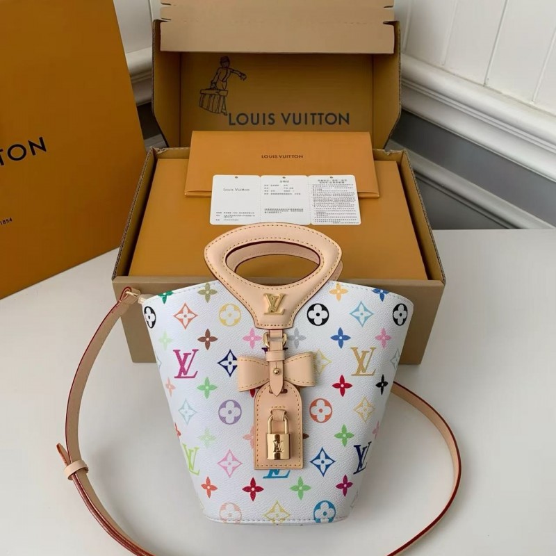 New RIVAGE BB white tri-color handbag M14680, 18*7*12cm