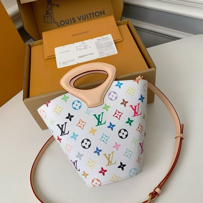 New RIVAGE BB white tri-color handbag M14680, 18*7*12cm