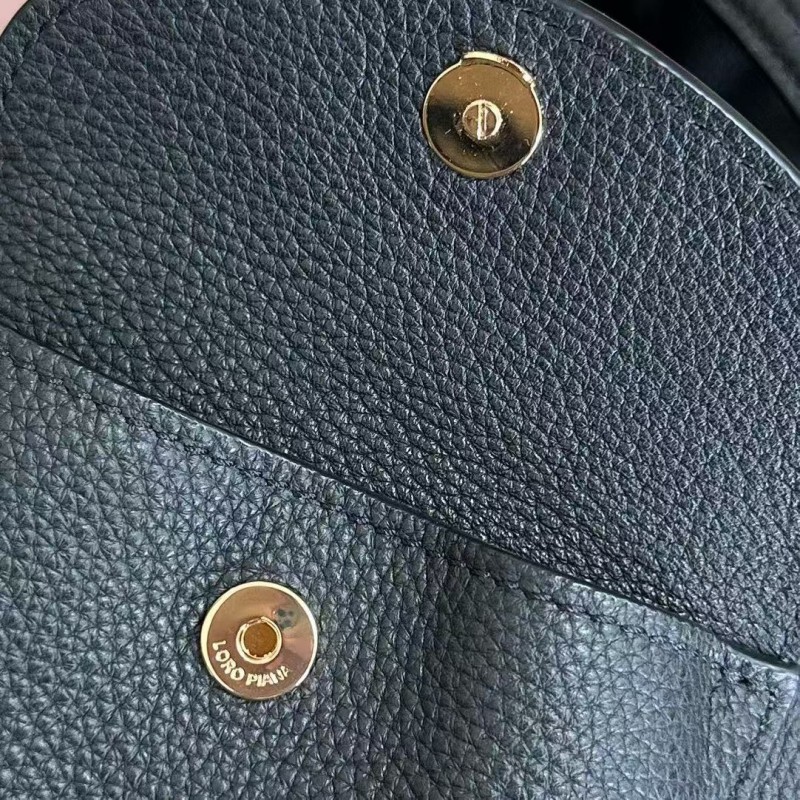 L**o p*ana extra black imported cowhide drawstring backpack, size: 25*27*14cm