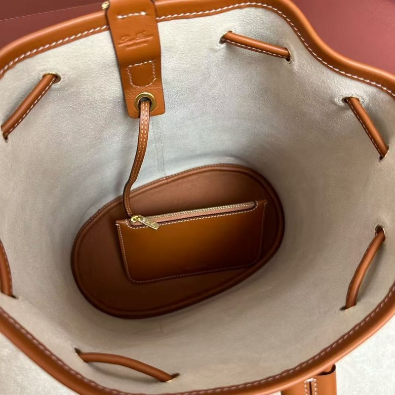 L**o p*ana extra brown imported cowhide drawstring backpack, size: 25*27*14cm