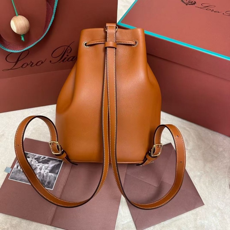 L**o p*ana extra brown imported cowhide drawstring backpack, size: 25*27*14cm