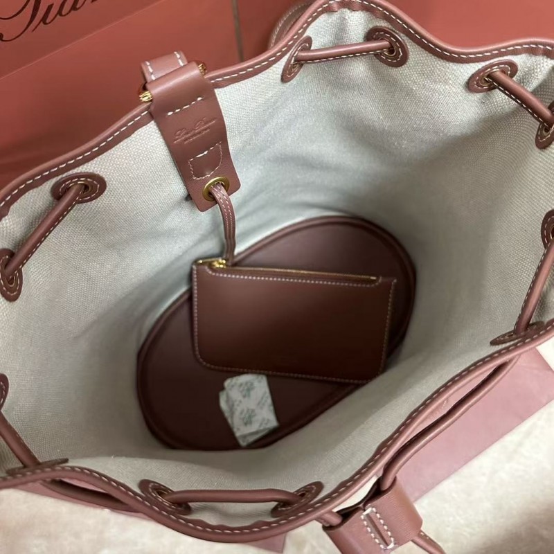 L**o p*ana extra caramel canvas drawstring backpack, size: 25*27*14cm