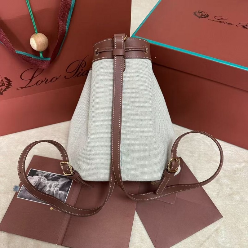 L**o p*ana extra caramel canvas drawstring backpack, size: 25*27*14cm
