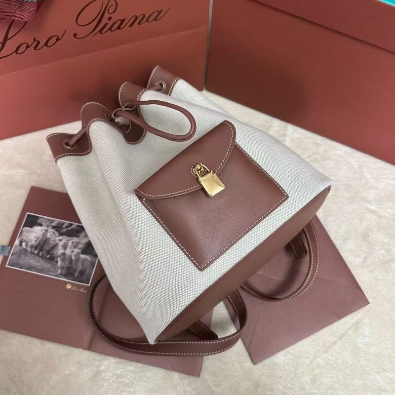 L**o p*ana extra caramel canvas drawstring backpack, size: 25*27*14cm