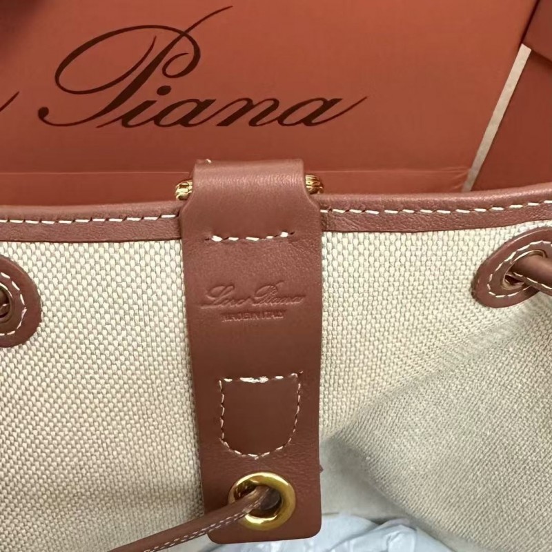 L**o p*ana extra caramel canvas drawstring backpack, size: 25*27*14cm