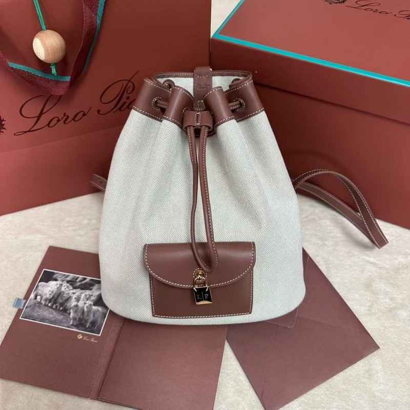 L**o p*ana extra caramel canvas drawstring backpack, size: 25*27*14cm