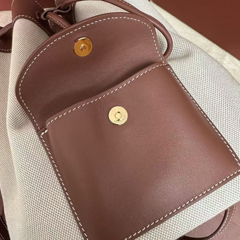 L**o p*ana extra caramel canvas drawstring backpack, size: 25*27*14cm