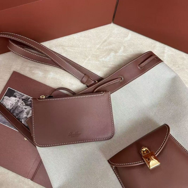 L**o p*ana extra caramel canvas drawstring backpack, size: 25*27*14cm