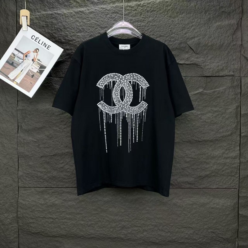 Ch*el 2025 new heavy iron brick T-shirt