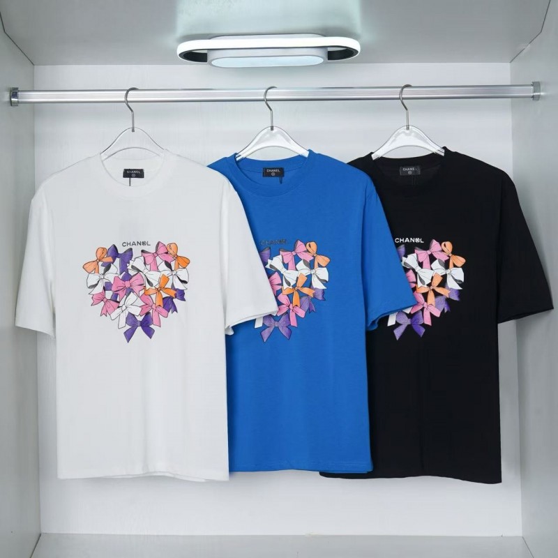 Ch*el Colorful Butterfly Cotton T-shirt