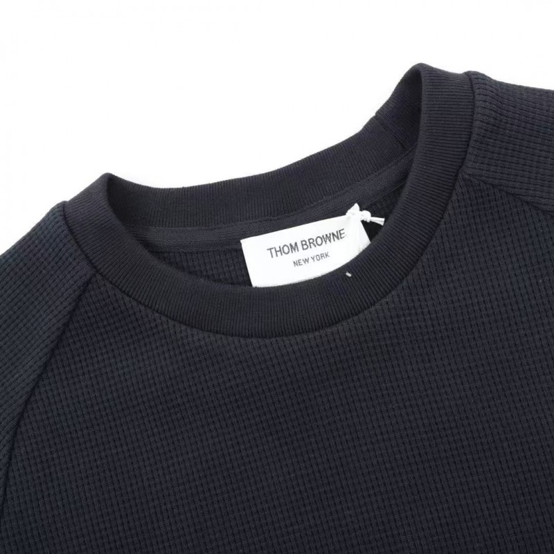 Thom Browne waffle crewneck sweatshirt