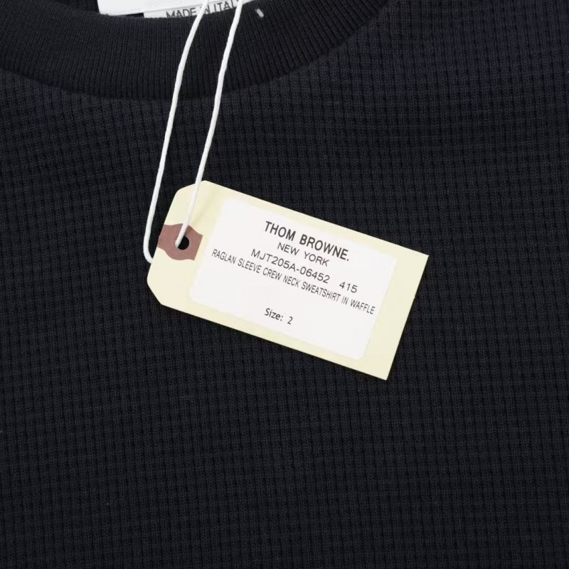 Thom Browne waffle crewneck sweatshirt