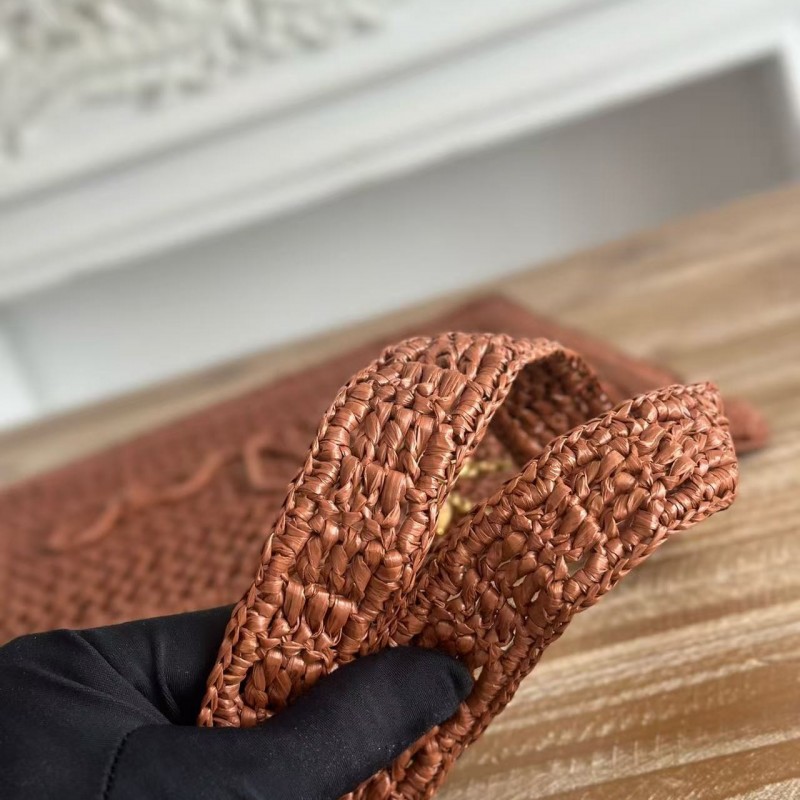 chloe spring and summer new style SUMMER BANANA dopamine color caramel color pure handmade straw wov